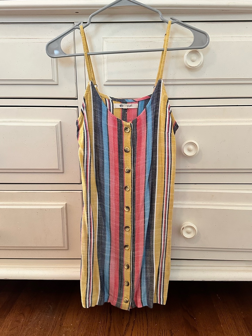 Striped Button-Front Dress
